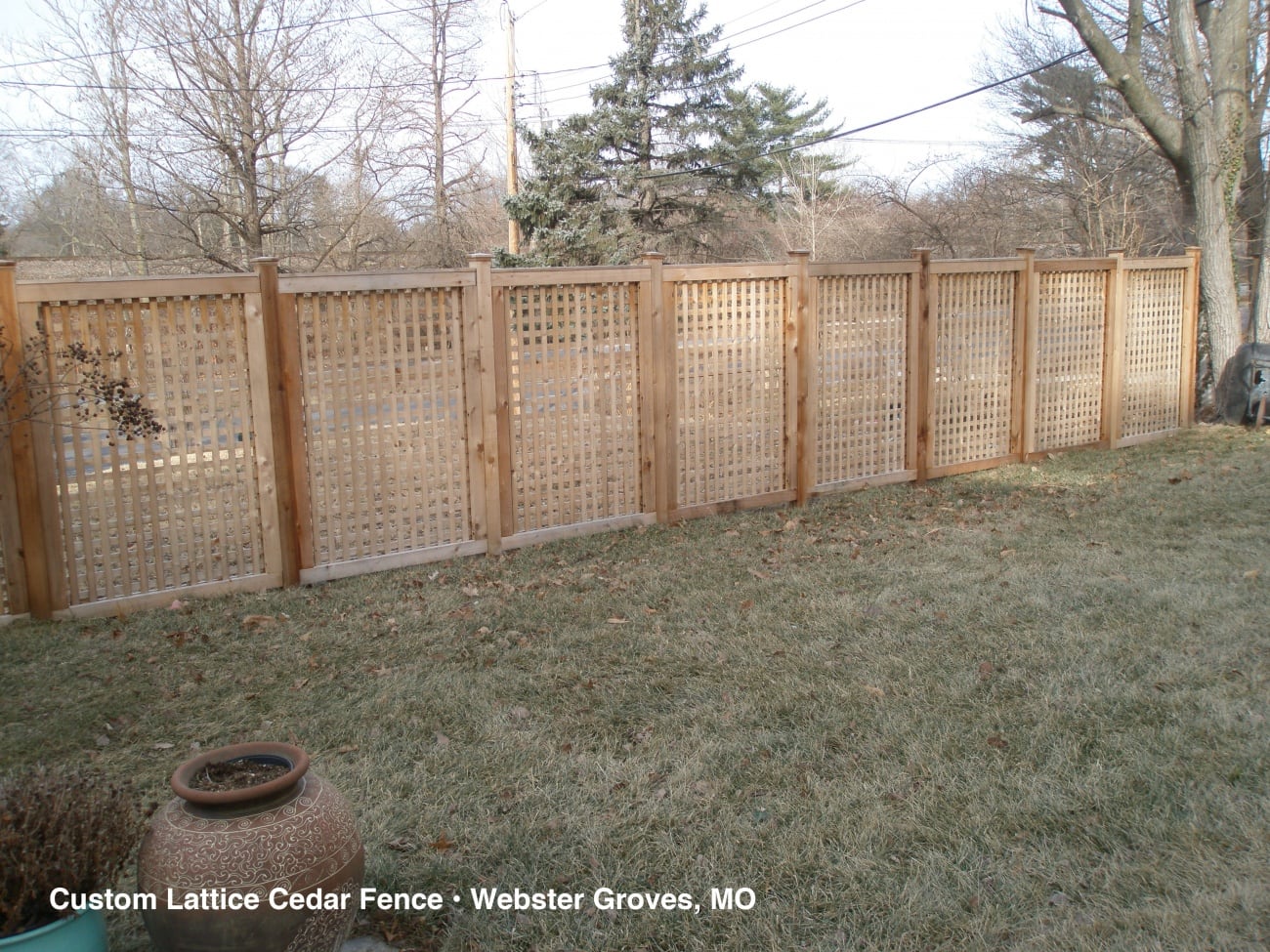 Custom Lattice Cedar Fence