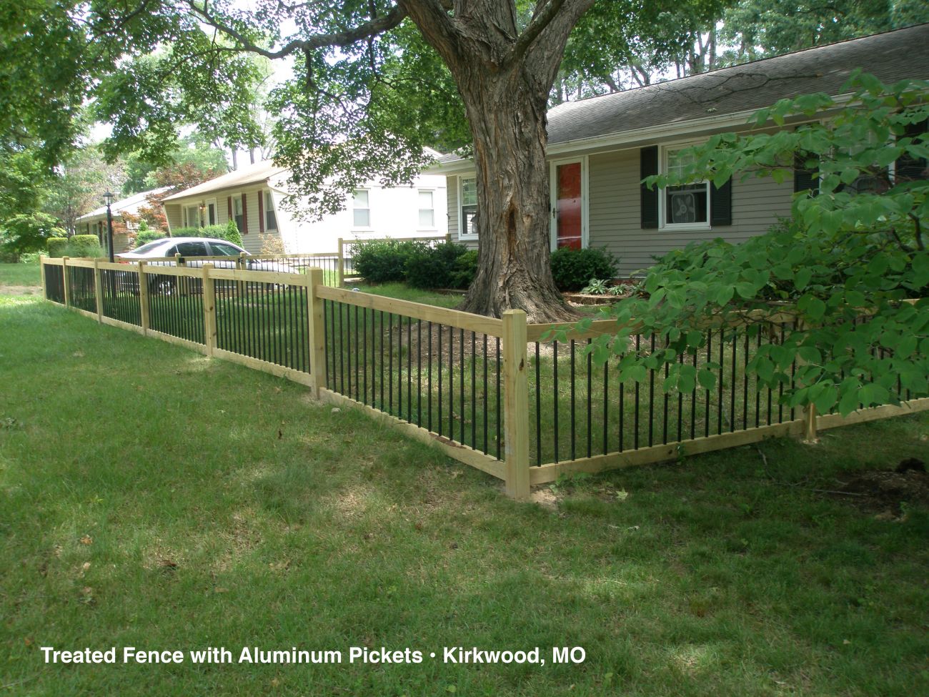 Treated Fence with Aluminum Pickets